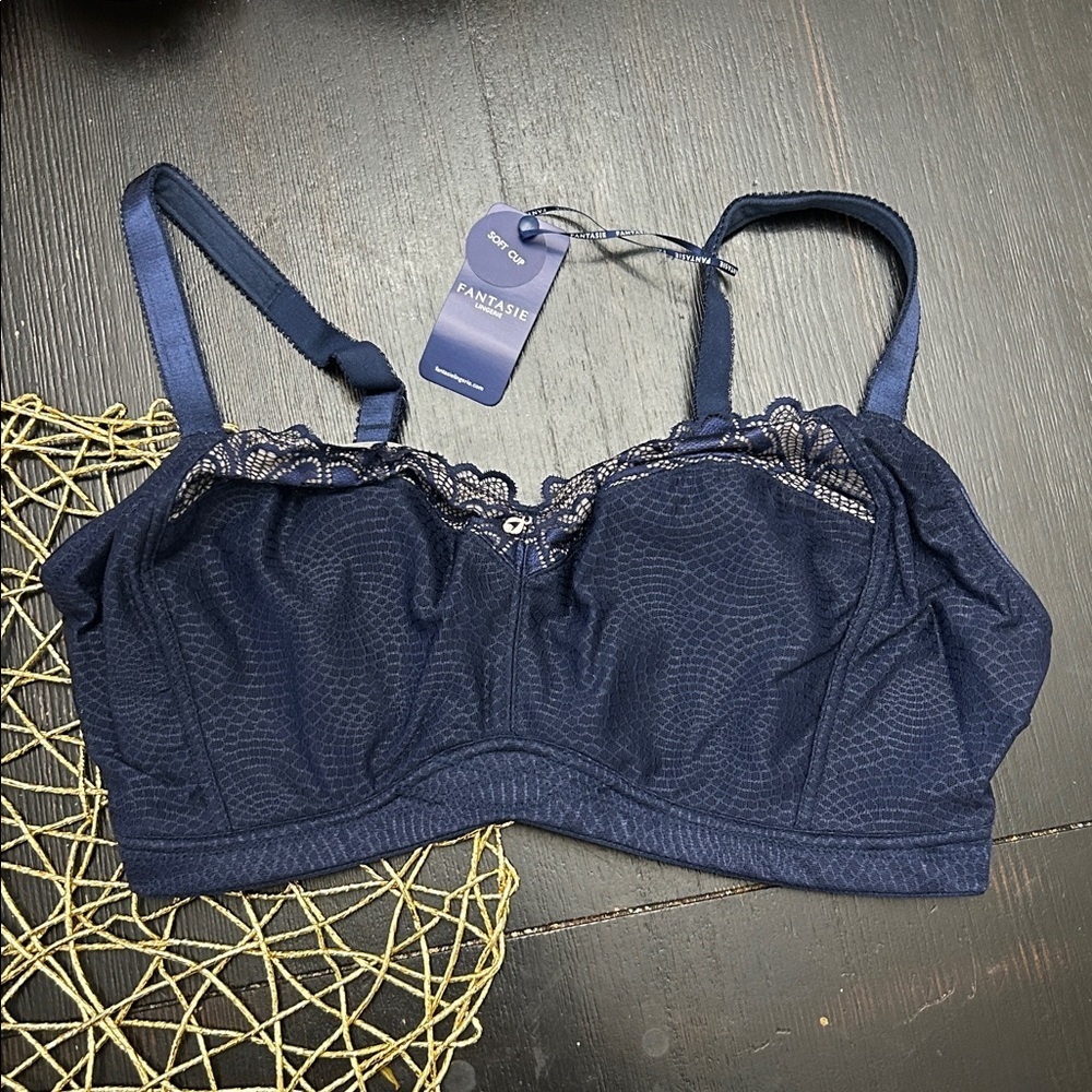 NWT Fantasie Memoir Bra Full Cup Bra Lace Lingerie Navy Underwire 30I - Picture 3 of 6